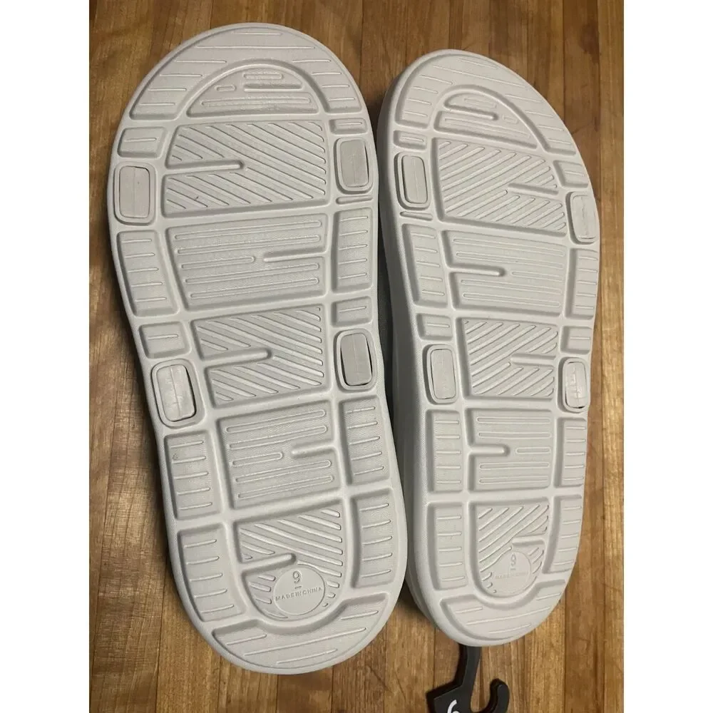 Men's grey and white New slide sandals size 9